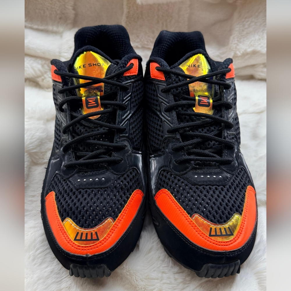 Nike Shox Black and Orange Athletic Sneakers - Picture 2 of 8